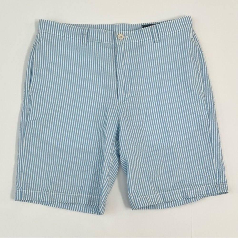 Vineyard Vines Seersucker Cotton Club Shorts Blue White Striped Men's 35